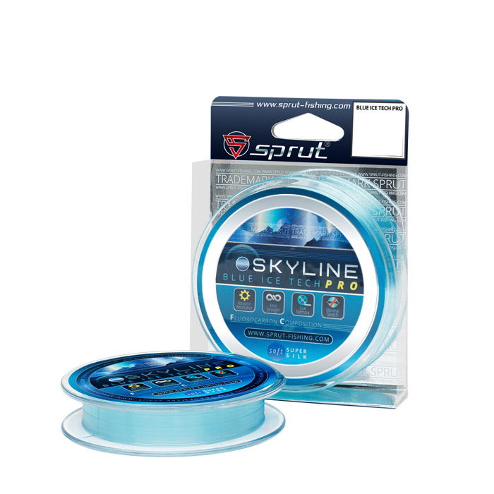Леска зимняя "Sprut" SKYLINE Blue IceTech PRO Fluorocarbon Composition  50m