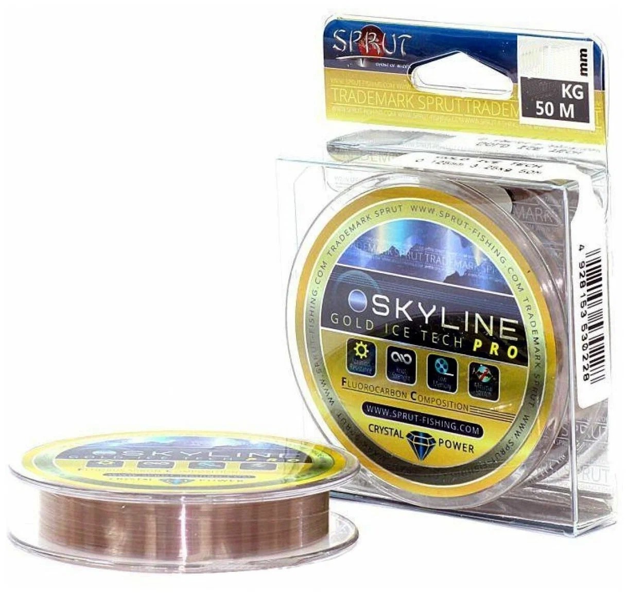 Леска зимняя "Sprut" SKYLINE GOLD Ice Tech PRO Fluorocarbon 50m