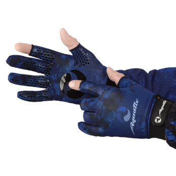 Перчатки демисезонные с флисом AQUATIC ПЧ-9 (Цвет - CAMO BLUE, размер M, фирменная печать )